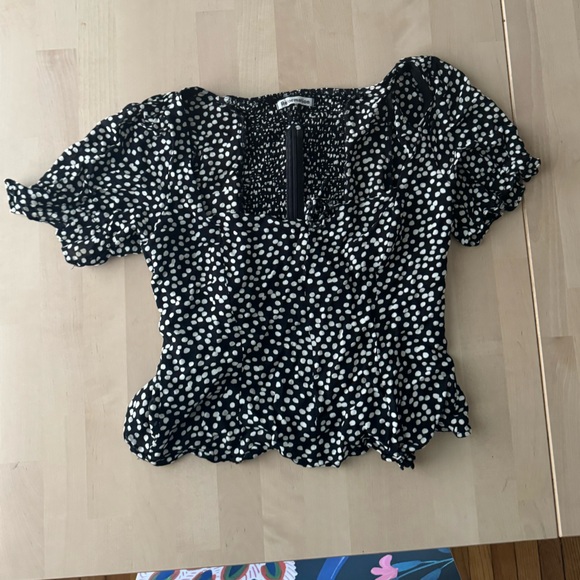 Reformation polka dot black and white crop top - Picture 1 of 2